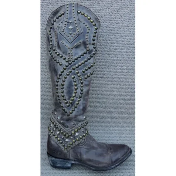 Old Gringo Belinda Womens Size 7 B Brown Studded 18.5" Tall Western Boots - Picture 5 of 16